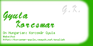 gyula korcsmar business card